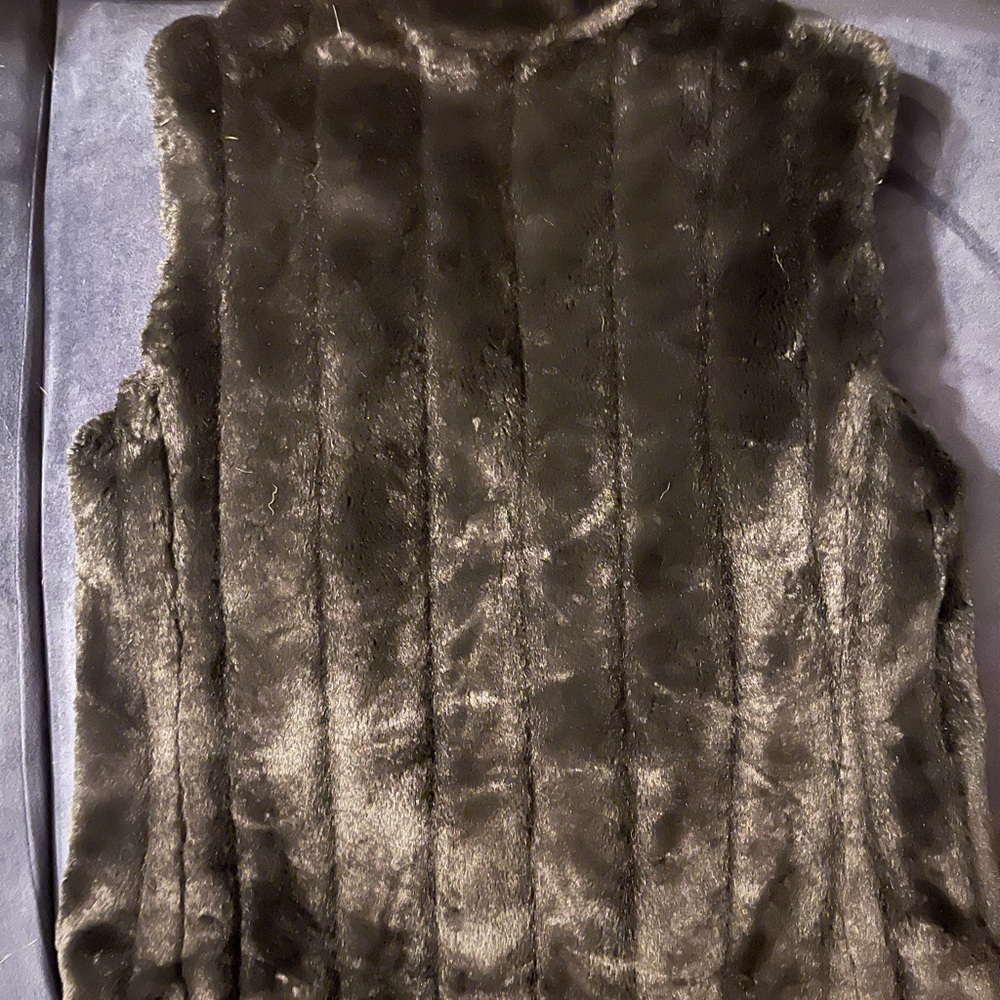 Black fur vest